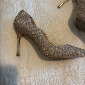 Badgley Mischka Glittering Silver Heels